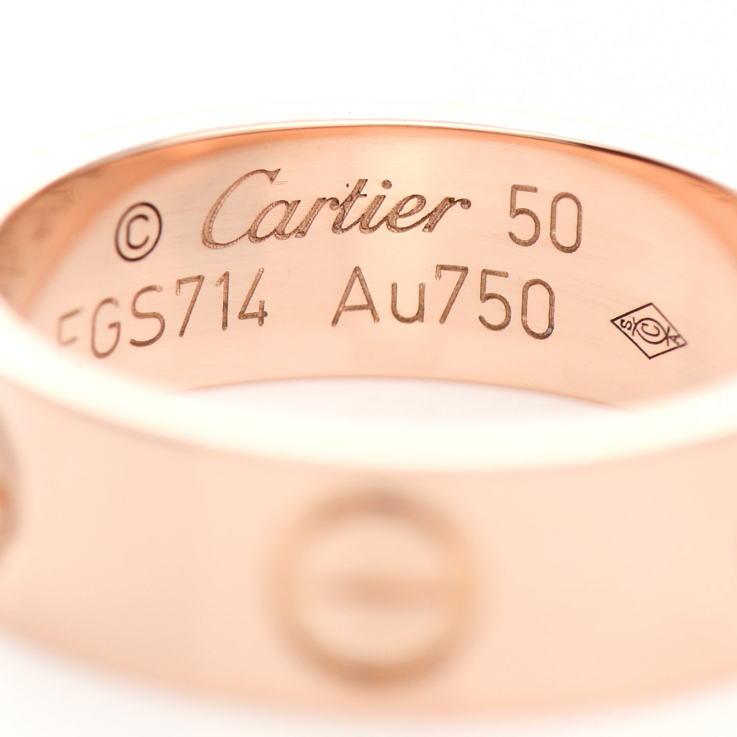 18K Pink Gold 5.5mm LOVE Ring 50 5.25