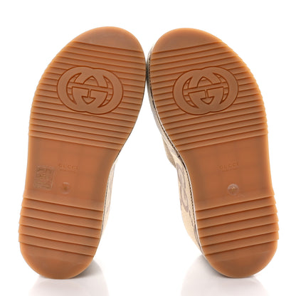 Gucci Monogram Jumbo GG Platform Slide Wedge Sandals 40 Camel Ebony 5 of 8