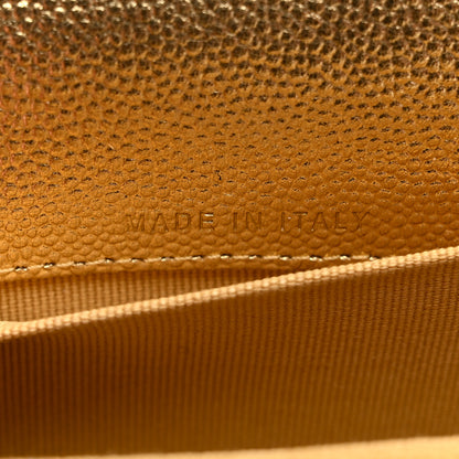 Chanel Metallic Caviar Quilted Flap Card Holder Wallet Gold 8 of 9