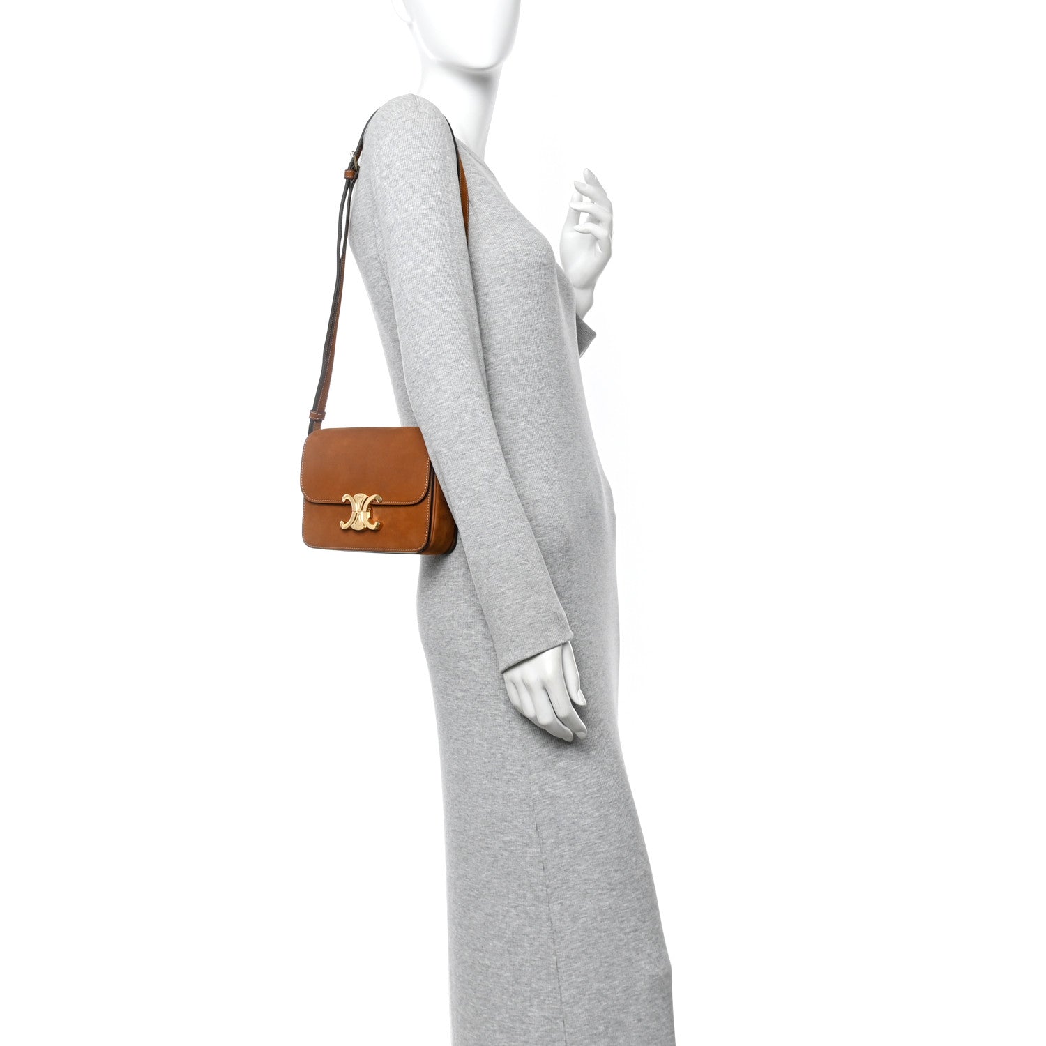 Celine Nubuck Calfskin Teen Triomphe Camel 2 of 10