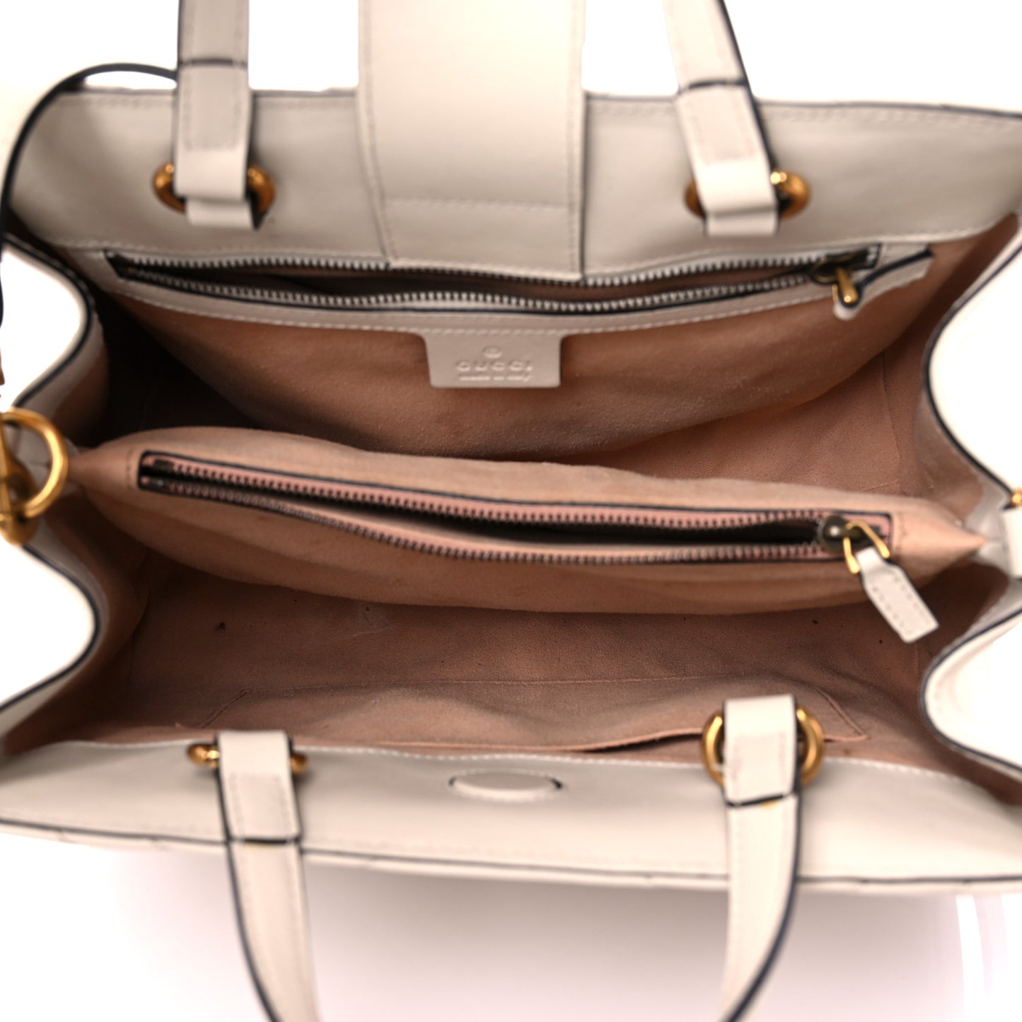 Calfskin Matelasse Small GG Marmont Tote White