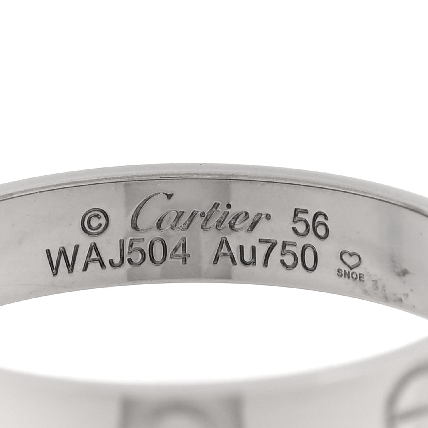 Cartier 18K White Gold 3.5mm LOVE Wedding Band Ring 56 7.5 4 of 5