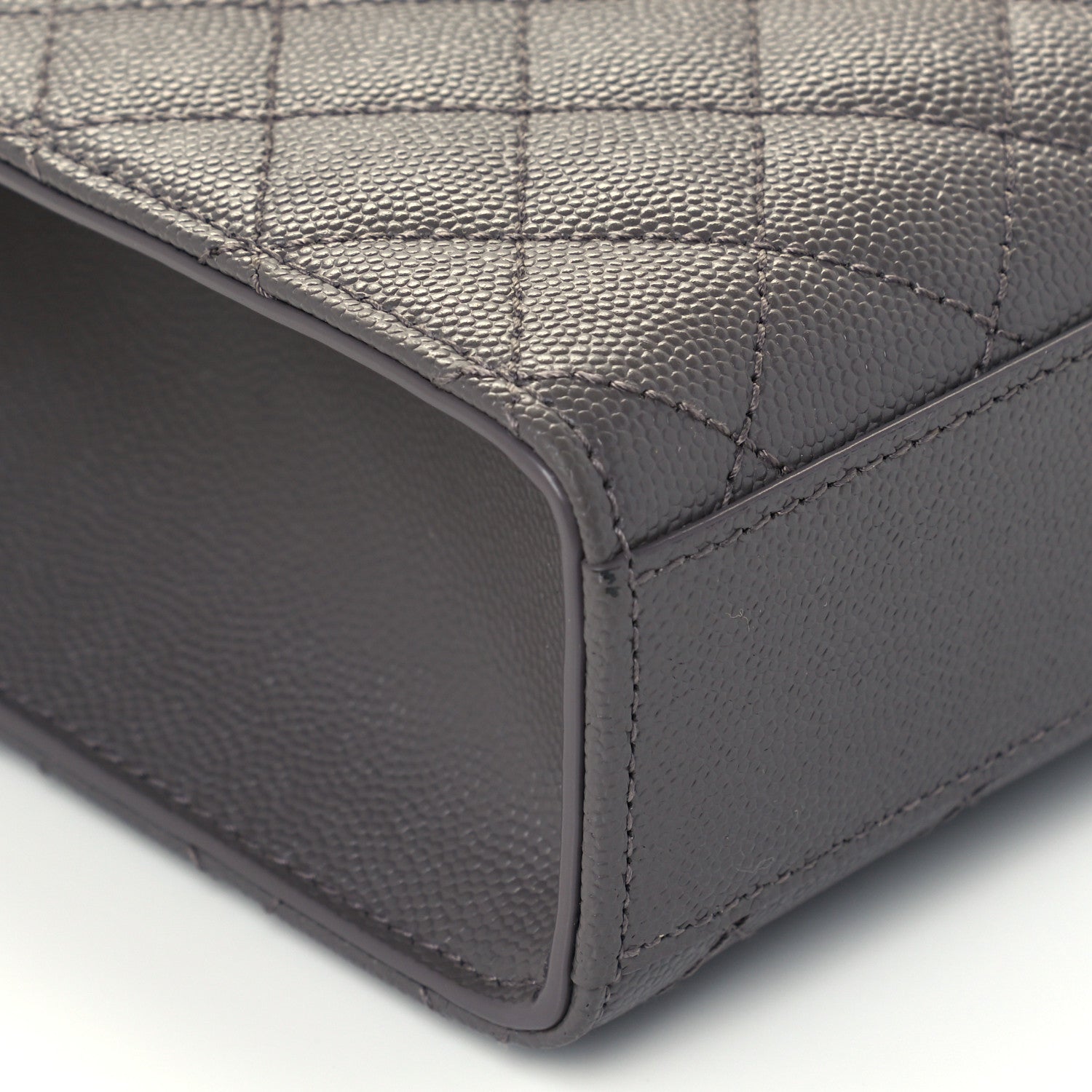 Saint Laurent Grain De Poudre Textured Mixed Matelasse Medium Triquilt Monogram Satchel Fog 10 of 12