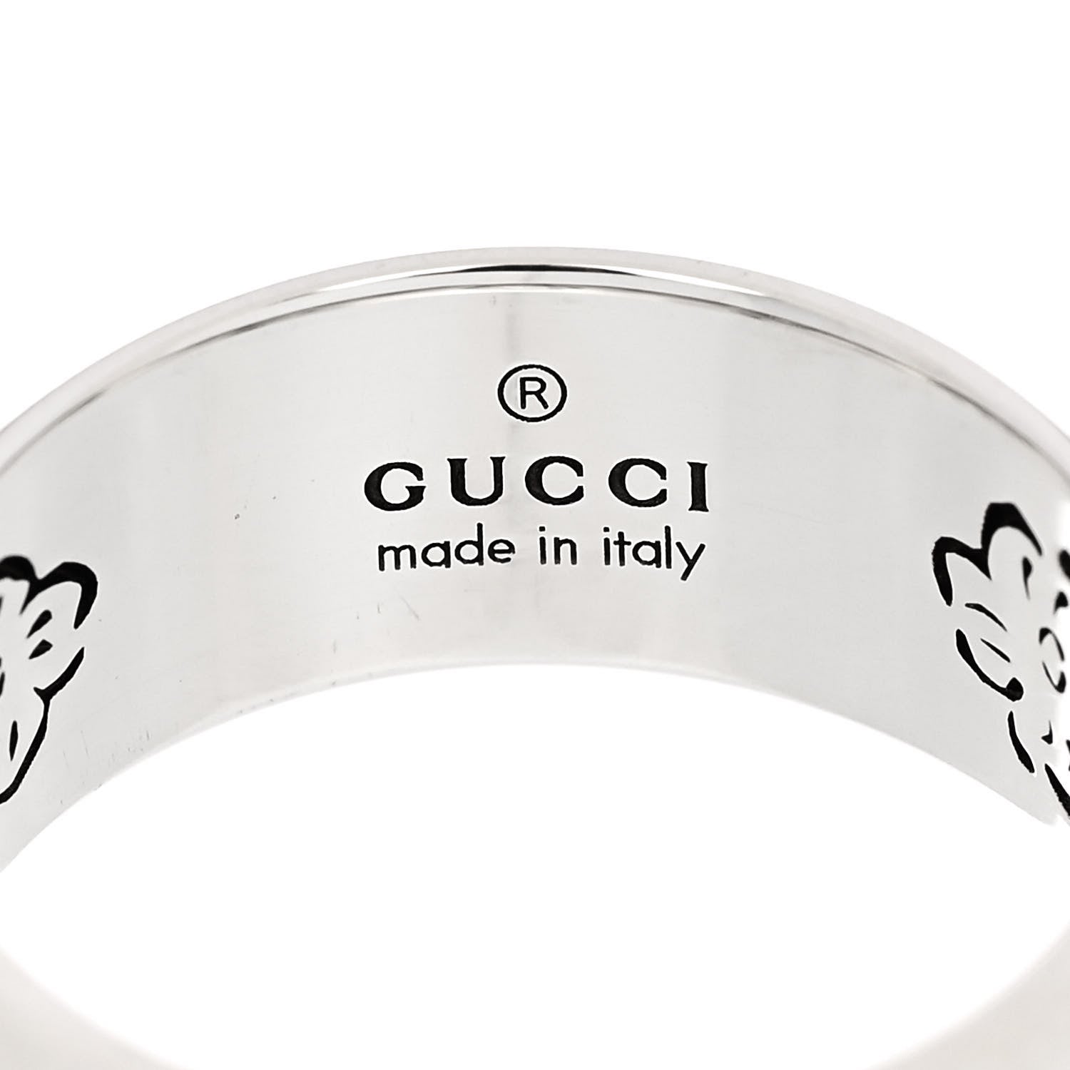 Gucci Sterling Silver Wide Blind for Love Band Ring 60 9.25 4 of 5