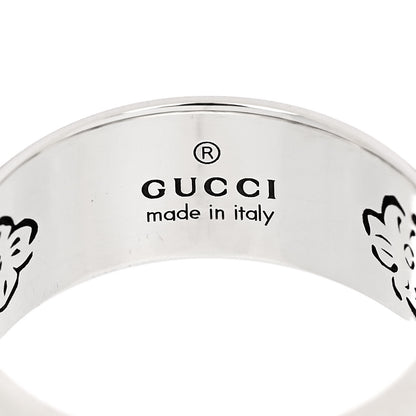 Gucci Sterling Silver Wide Blind for Love Band Ring 60 9.25 4 of 5