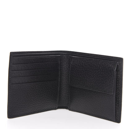 Gucci Calfskin Boar Effect Web Bi-Fold Wallet Black 5 of 6