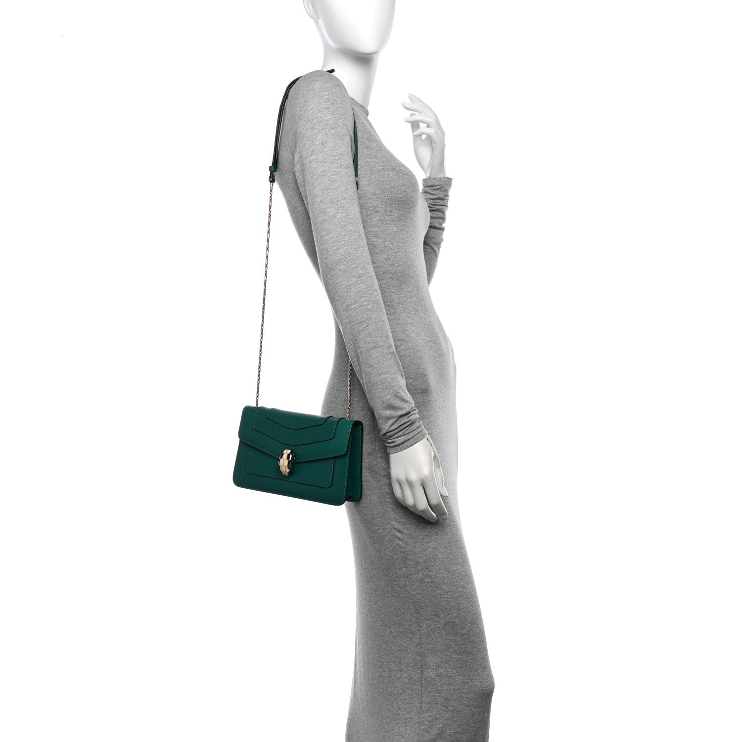 Bulgari Calfskin Serpenti Forever Crossbody Bag Emerald Green 2 of 11
