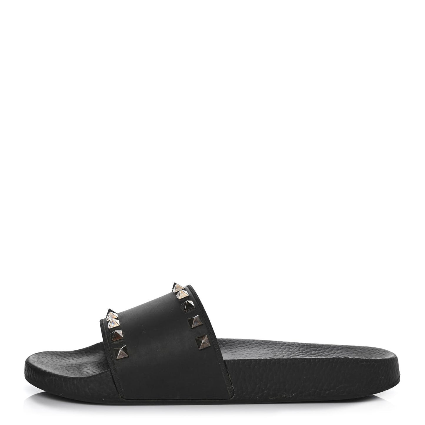 Rubber Rockstud Slide Sandals 38 Black