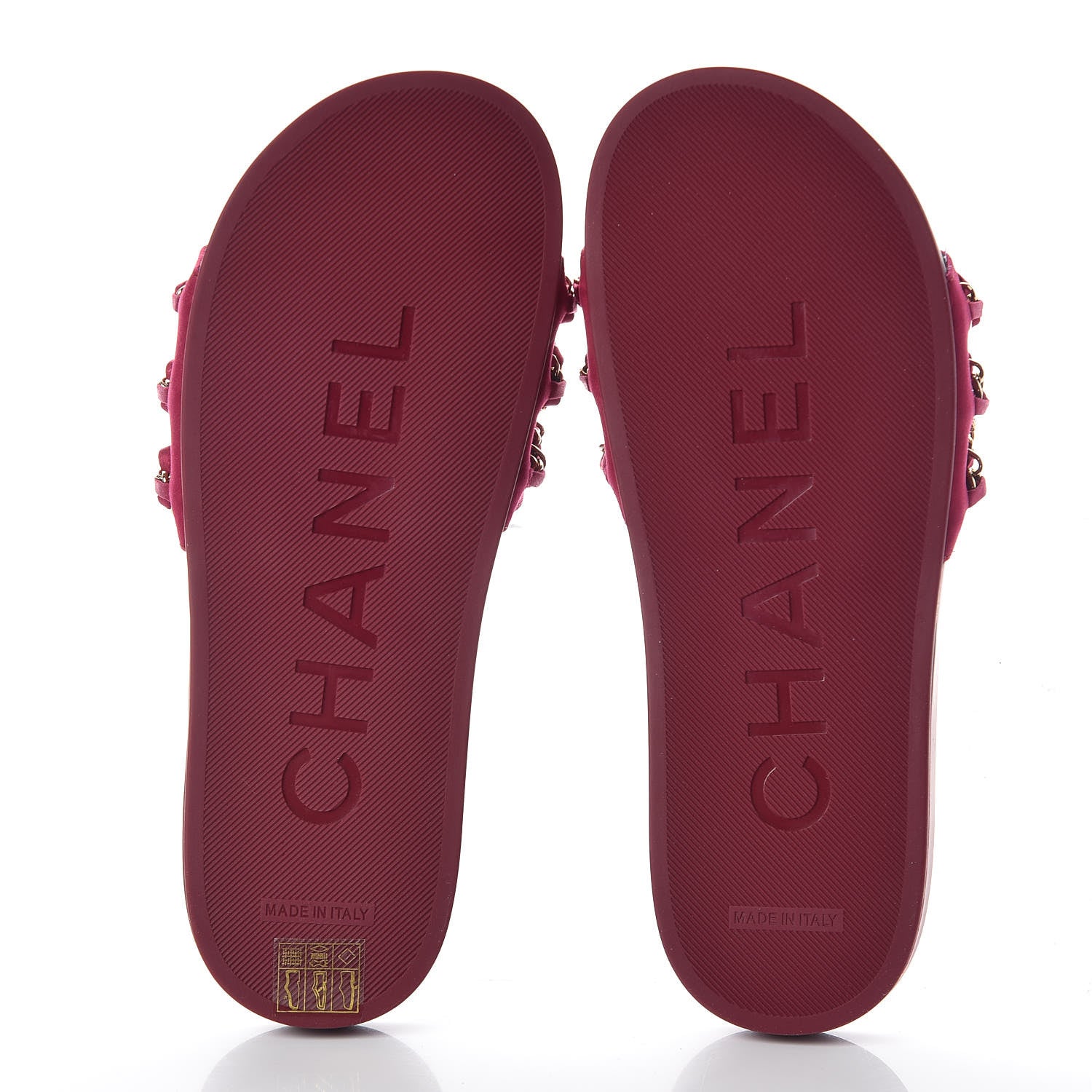Chanel Satin Chain Flat Sandals 38 Dark Fuchsia 7 of 7