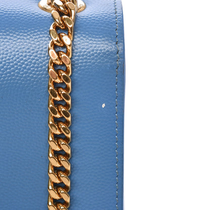 Saint Laurent Grain De Poudre Small Classic Monogram Kate Satchel Blue Clair 8 of 15