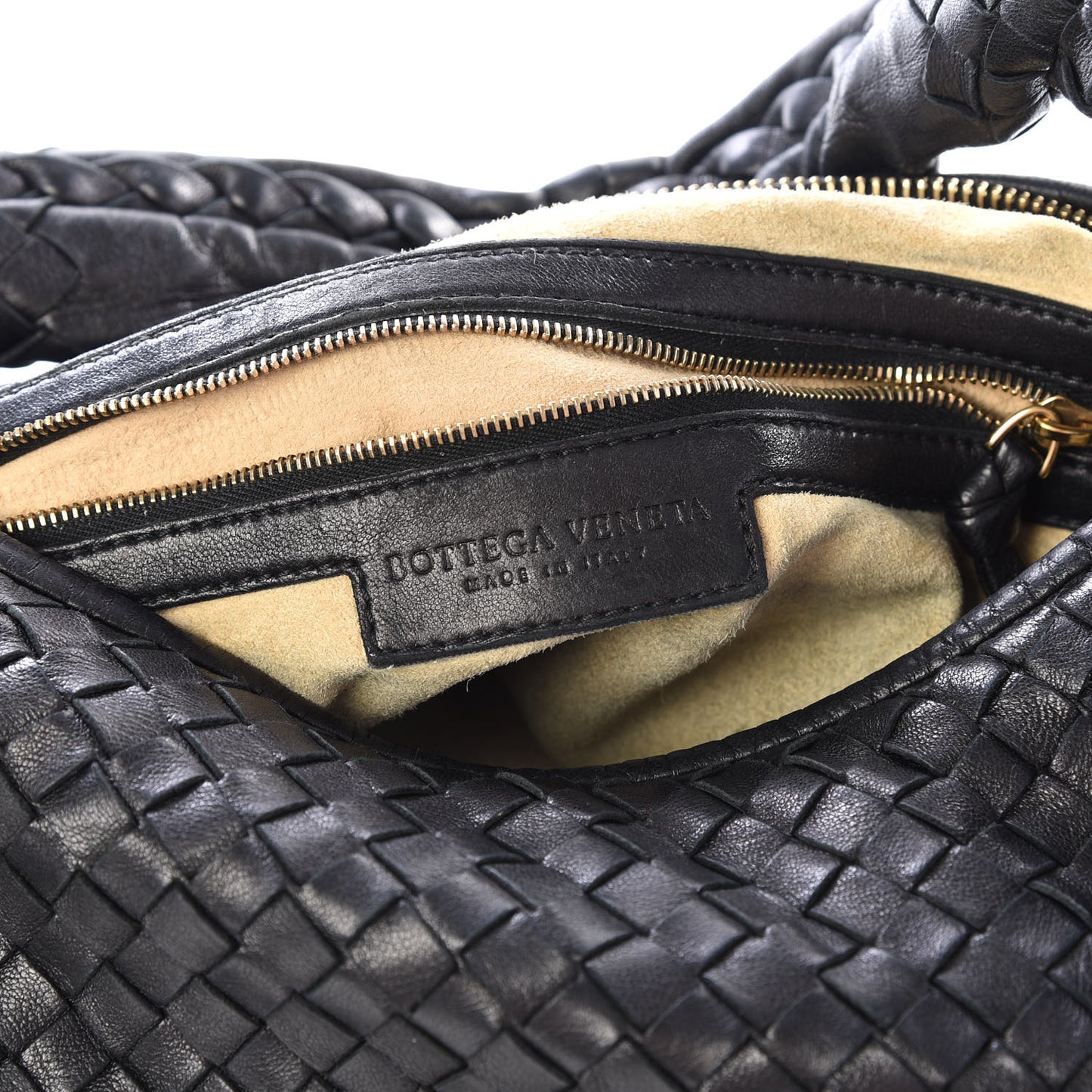 Nappa Intrecciato Medium Veneta Hobo Black
