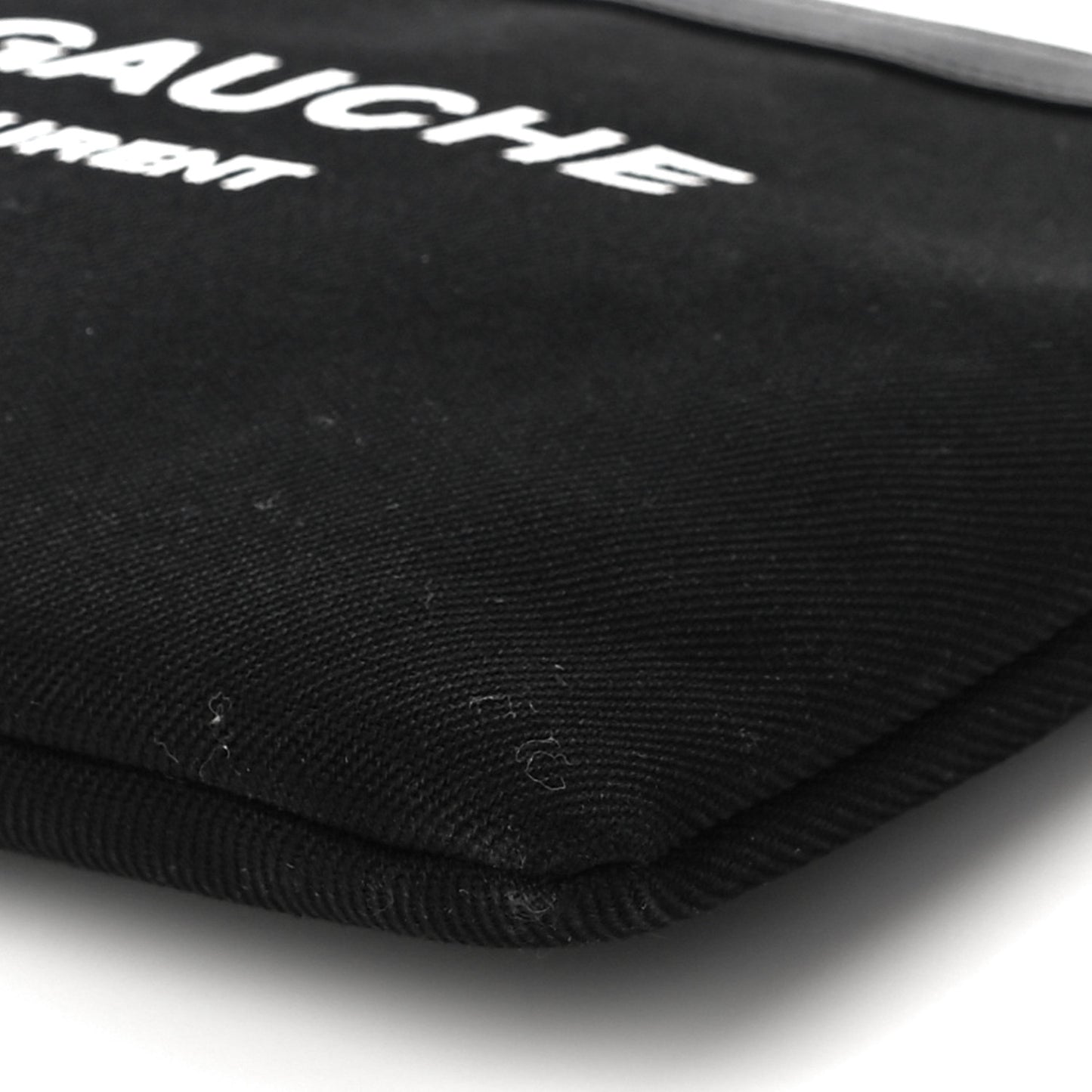 Linen Canvas Rive Gouche Zipped Pouch Black