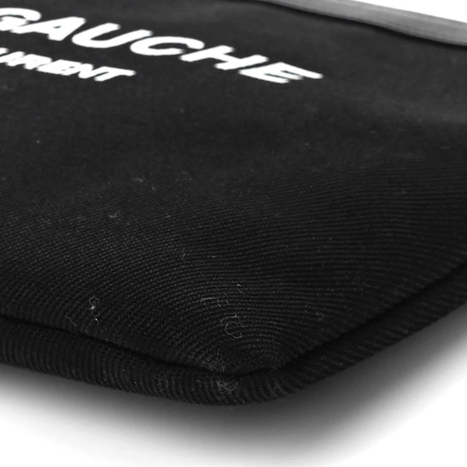 Saint Laurent Linen Canvas Rive Gouche Zipped Pouch Black 10 of 10