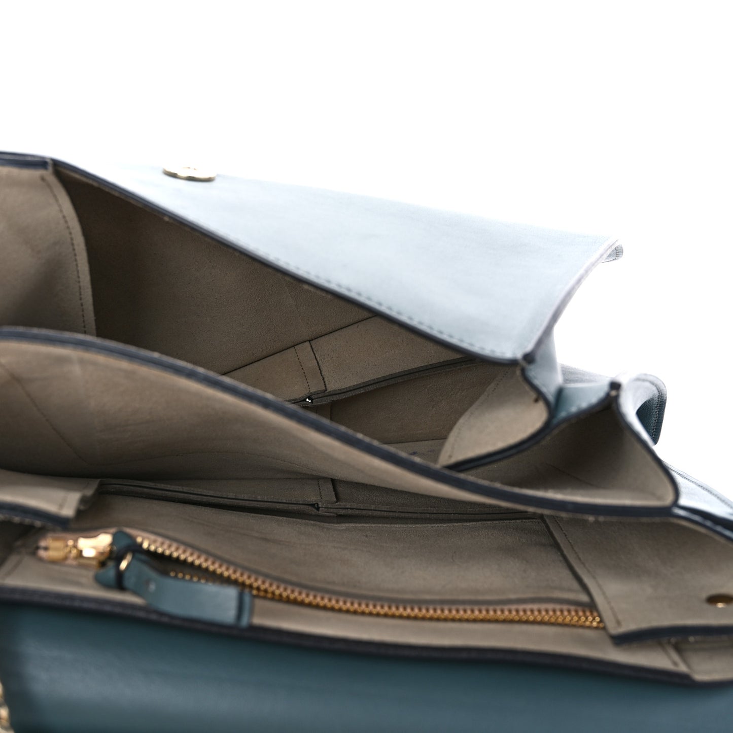 Suede Calfskin Medium Faye Shoulder Bag Cloudy Blue