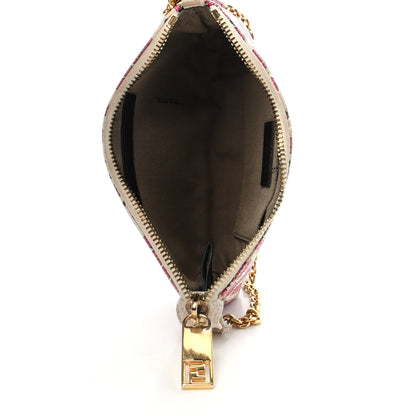 Fendi Spalmati Zucca Cherry Blossom Pochette Pink Multicolor 4 of 4