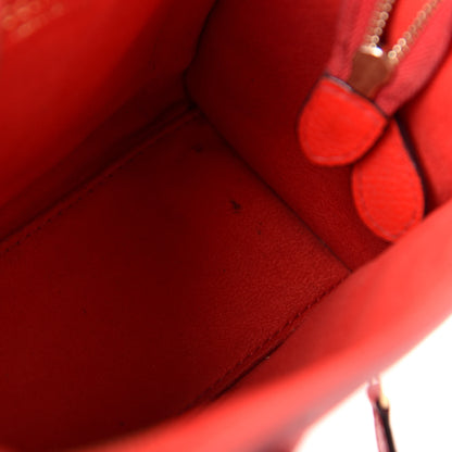 Celine Drummed Calfskin Nano Luggage Coquelicot 14 of 16