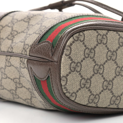 Gucci GG Supreme Monogram Web Mini Ophidia Bucket Bag Brown 8 of 9