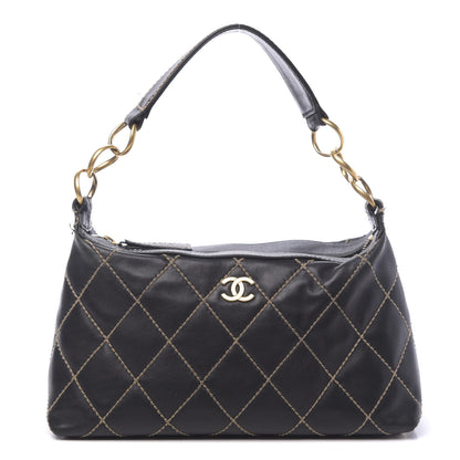Chanel Calfskin Wild Stitch Hobo Black 1 of 15