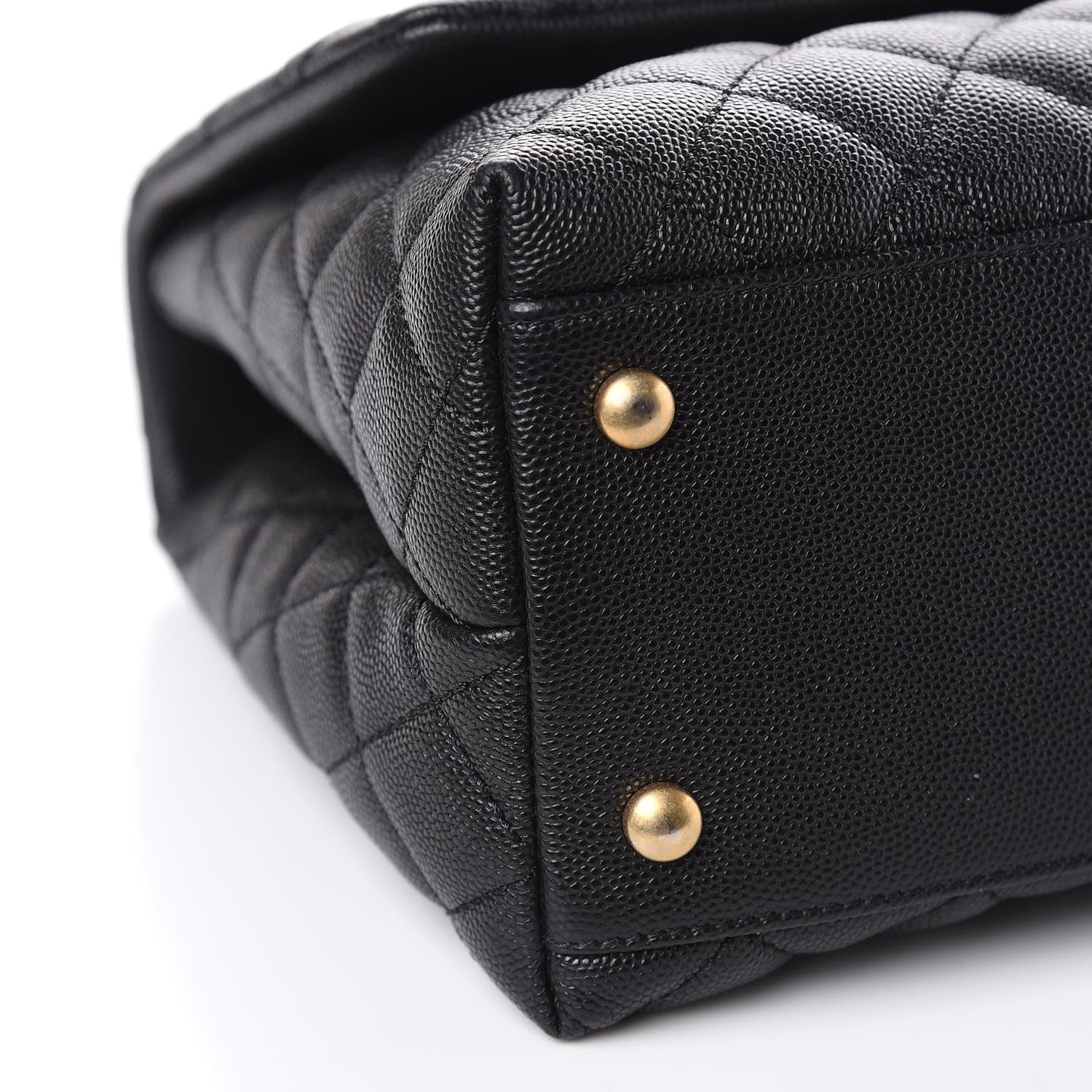 Chanel Caviar Elaphe Quilted Small Coco Handle Flap Black 8 of 10