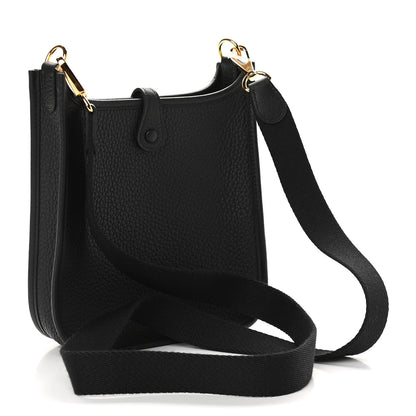 Hermes Taurillon Clemence Evelyne TPM Black 3 of 9