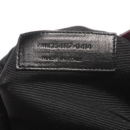 Saint Laurent Grain de Poudre Matelasse Chevron Monogram Shopping Bag Bordeaux 7 of 8