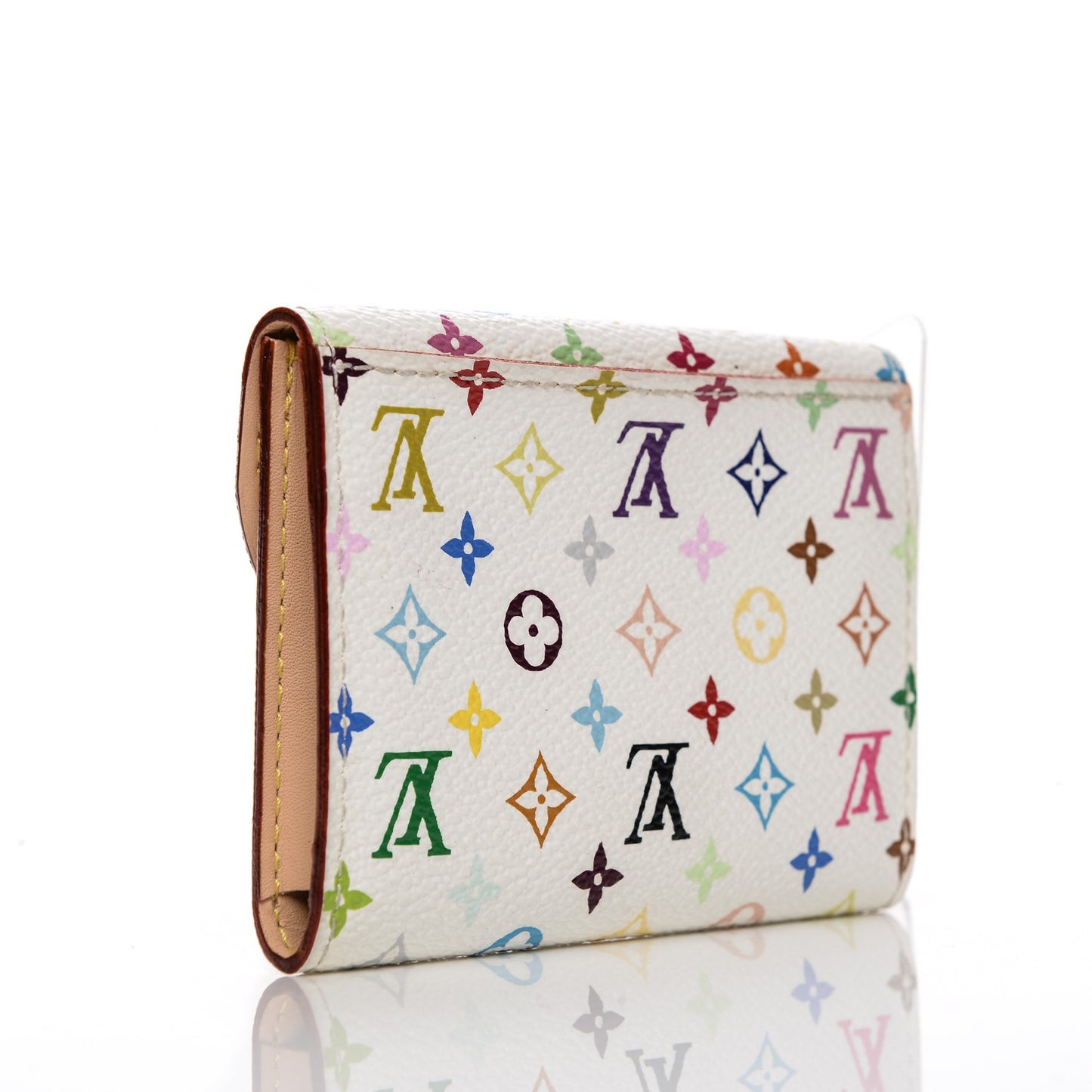 Monogram Multicolor Business Card Holder White