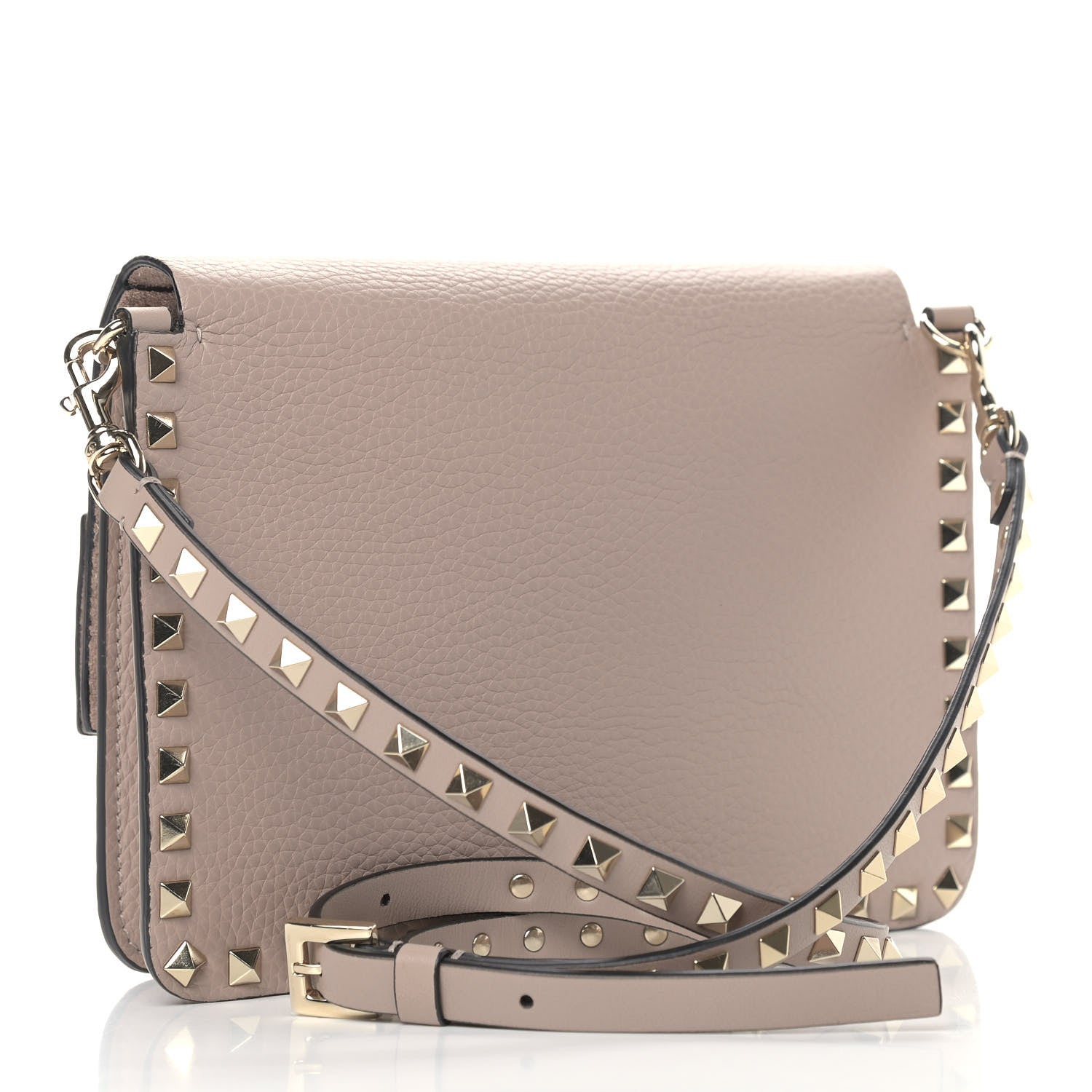 Valentino Garavani Pebbled Calfskin Rockstud Side Slip Crossbody Poudre 3 of 8