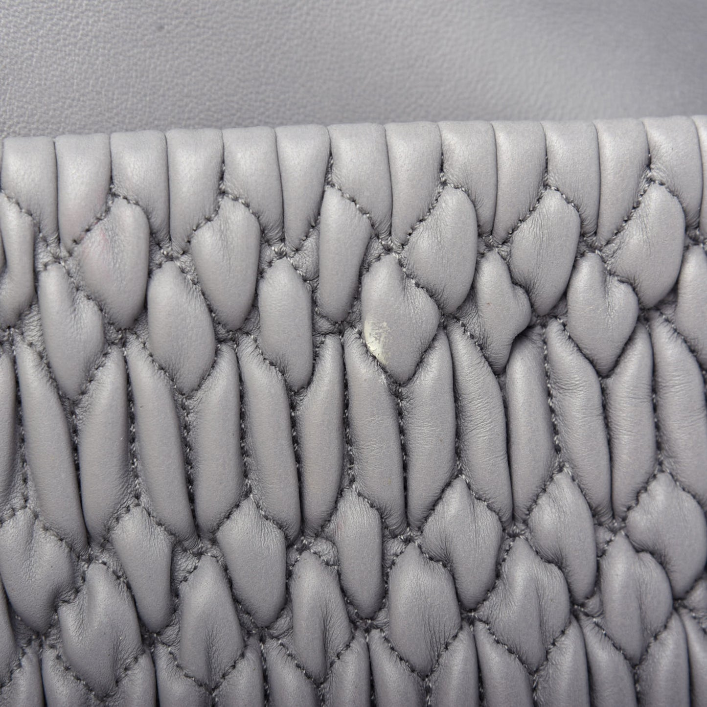Nappa Matelasse Crystal Flap Clutch Pomice