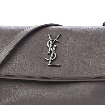 Saint Laurent Sheepskin Medium West Hollywood Monogram Fold-Over Bag Grey 10 of 10