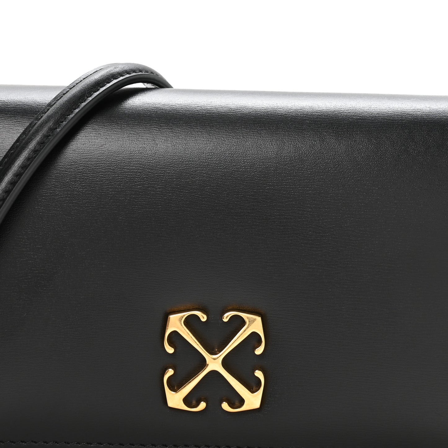 OFF WHITE Calfskin Jitney 0.5 Shoulder Bag Black