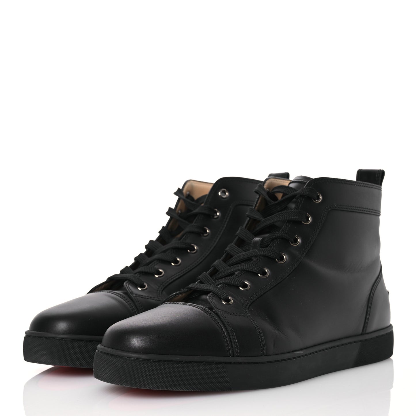 Calfskin Mens Louis High Top Sneakers 46 Black