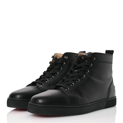 Christian Louboutin Calfskin Mens Louis High Top Sneakers 46 Black 3 of 14