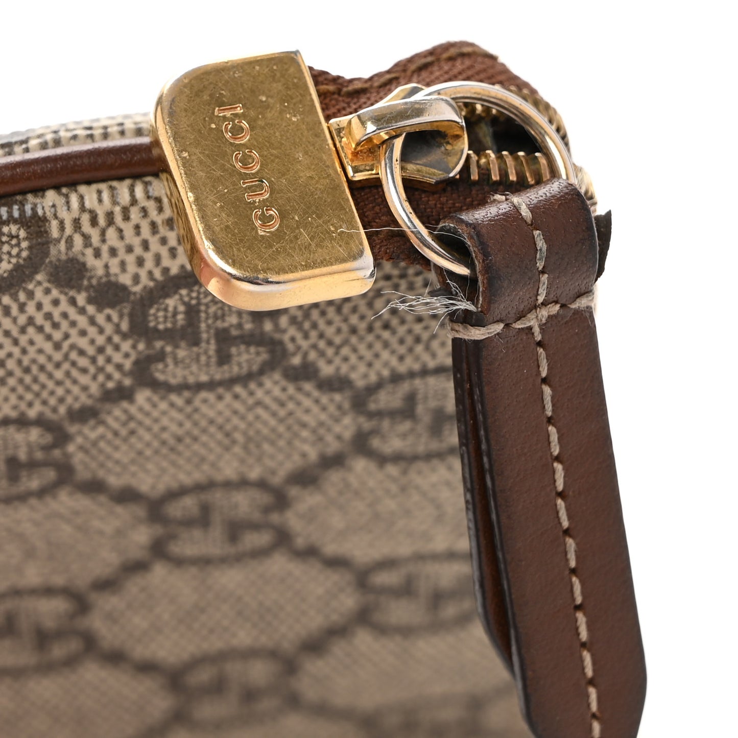 GG Supreme Monogram Key Case Brown