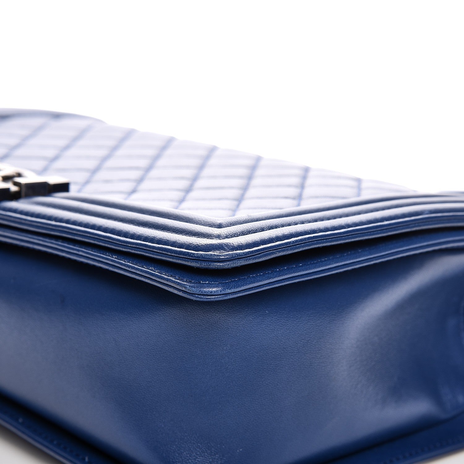 Chanel Lambskin Quilted New Medium Boy Flap Dark Blue 11 of 15