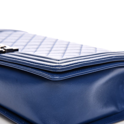 Chanel Lambskin Quilted New Medium Boy Flap Dark Blue 11 of 15
