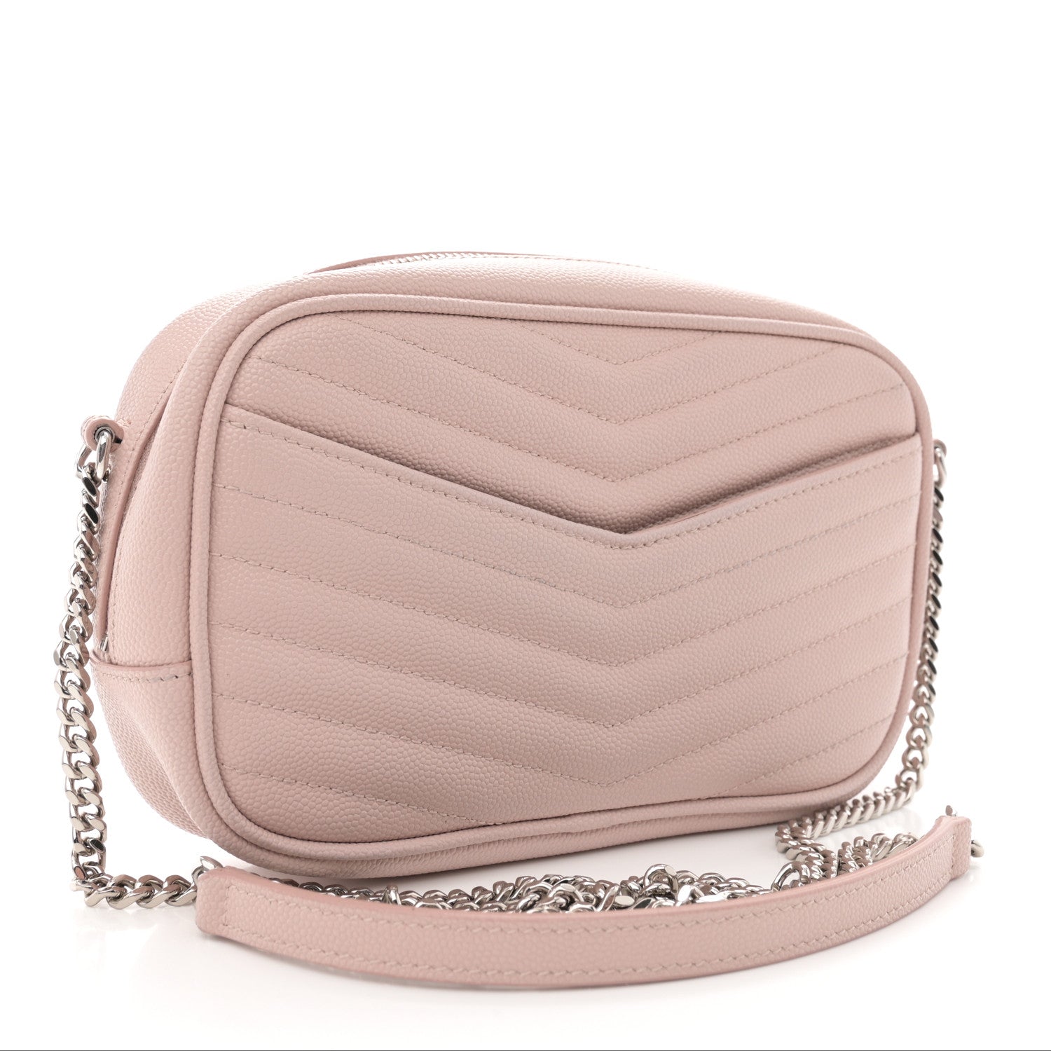 Saint Laurent Grain De Poudre Matelasse Monogram Mini Lou Camera Bag Marble Pink 3 of 10