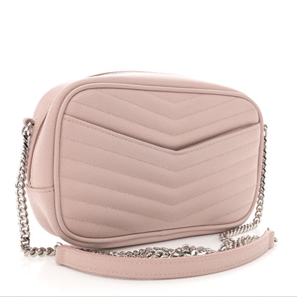 Saint Laurent Grain De Poudre Matelasse Monogram Mini Lou Camera Bag Marble Pink 3 of 10