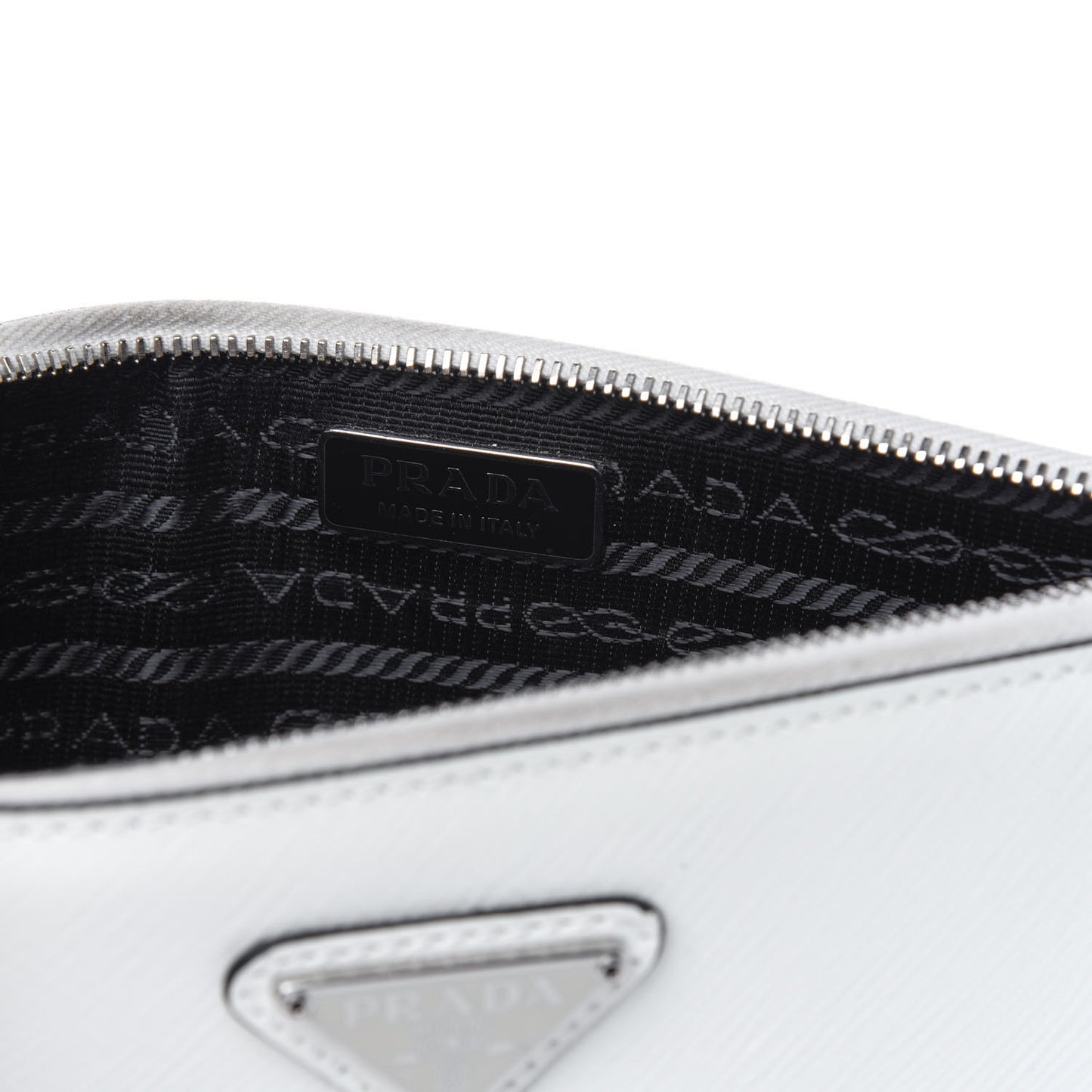 Saffiano Vernice Chain Crossbody Bag Bianco