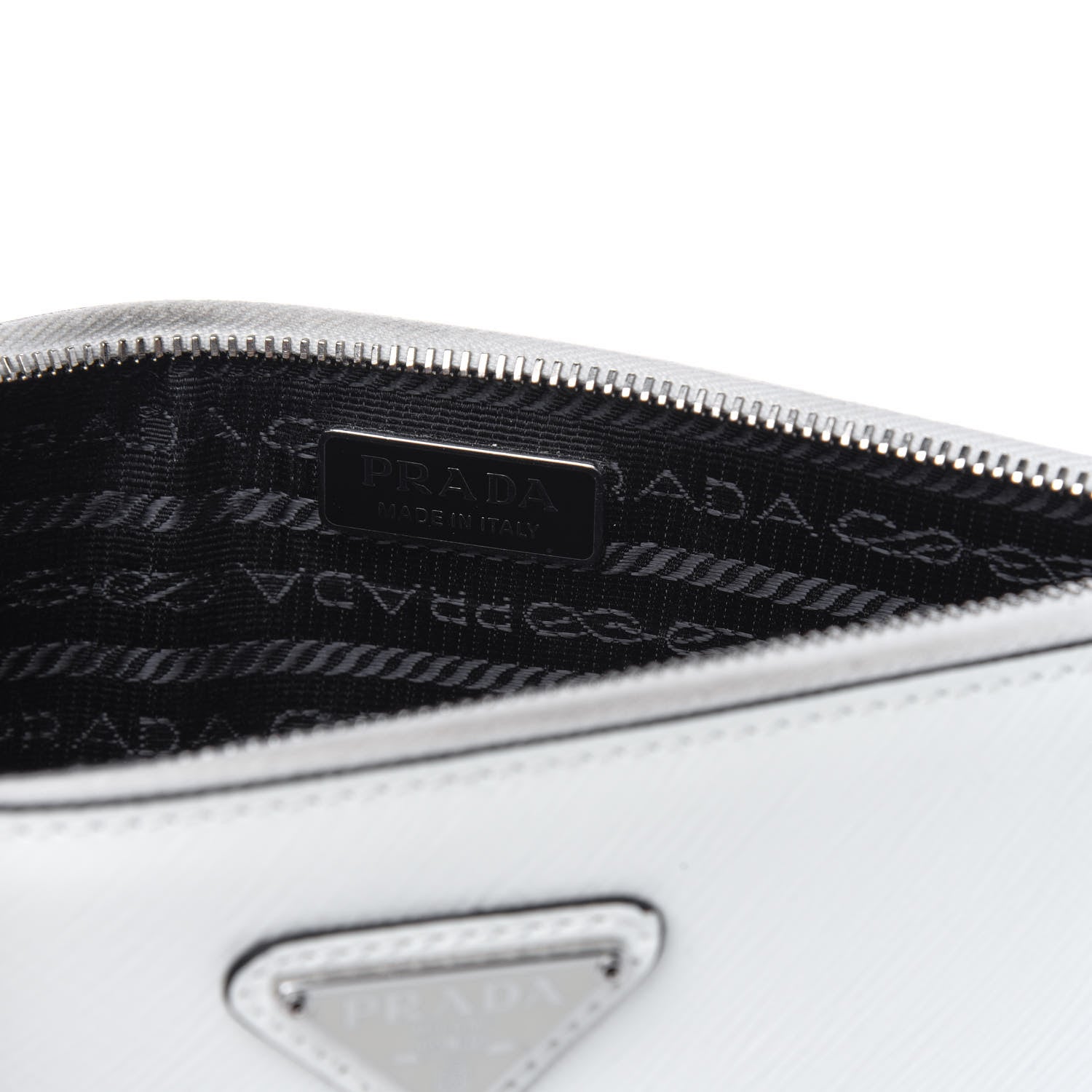 Prada Saffiano Vernice Chain Crossbody Bag Bianco 6 of 12
