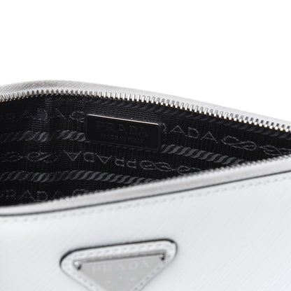 Prada Saffiano Vernice Chain Crossbody Bag Bianco 6 of 12