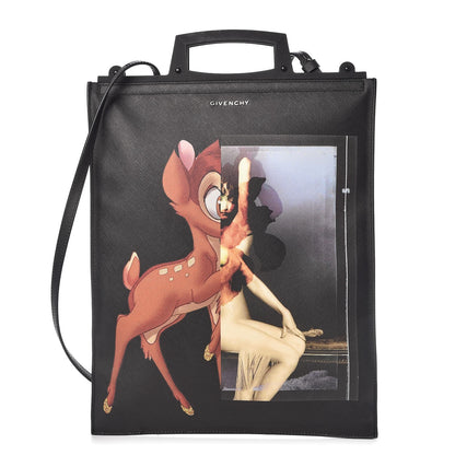 Givenchy Textured Coated Canvas Bambi Print Medium Rave Tote Black 1 of 9
