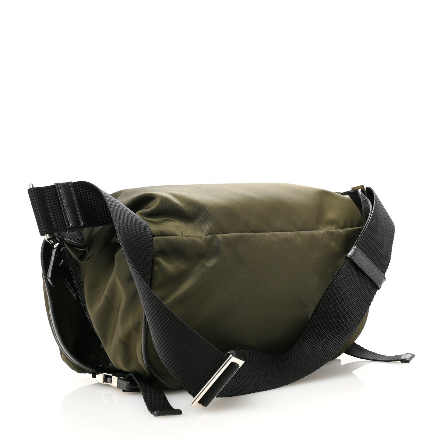 Tessuto Nylon Triangle Shoulder Bag Green