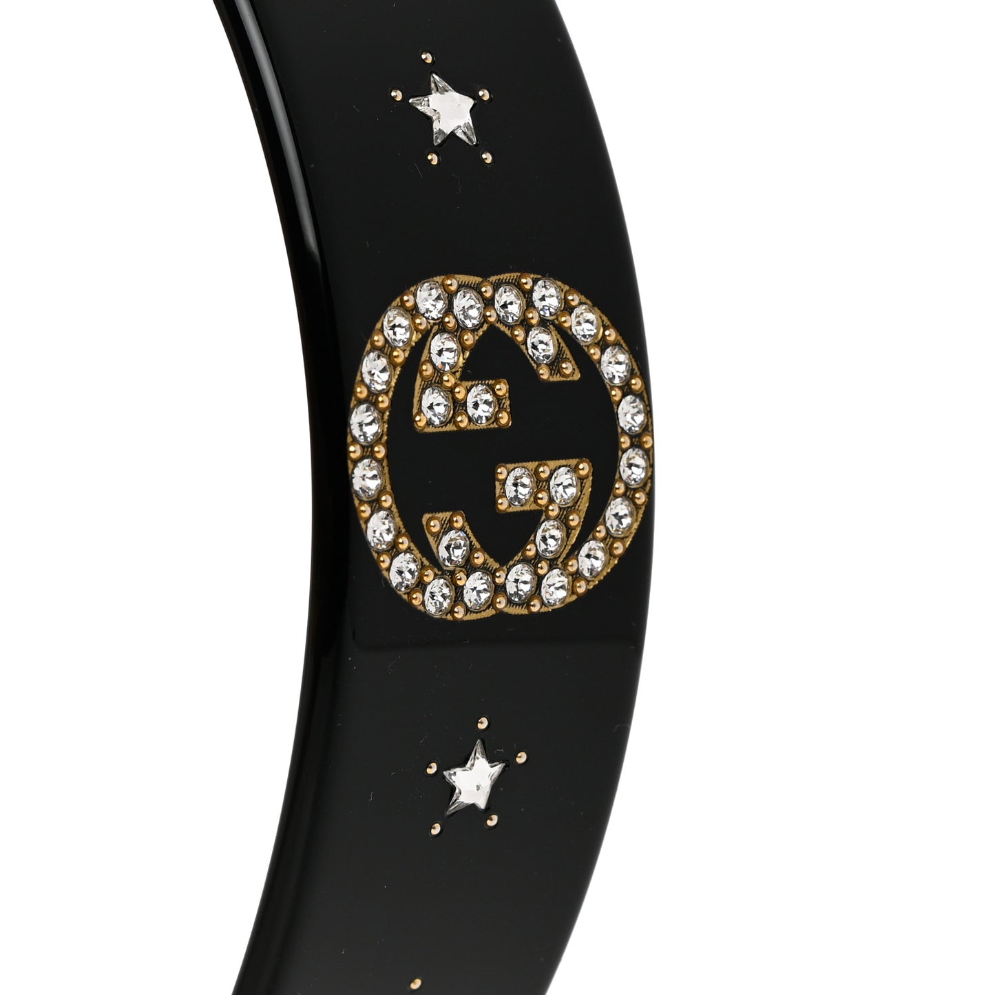 Resin Crystal Interlocking G Headband Black