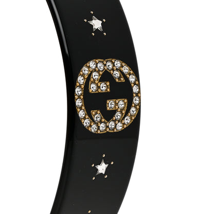 Gucci Resin Crystal Interlocking G Headband Black 3 of 5