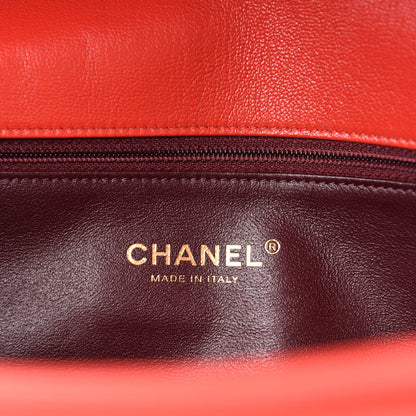 Chanel Shiny Goatskin Diagonal Quilted Small Flap Red 10 of 13