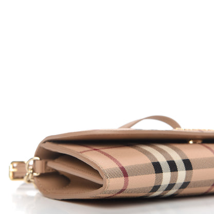 Burberry Haymarket Check Henley Wallet On Chain Mid Camel 6 of 10