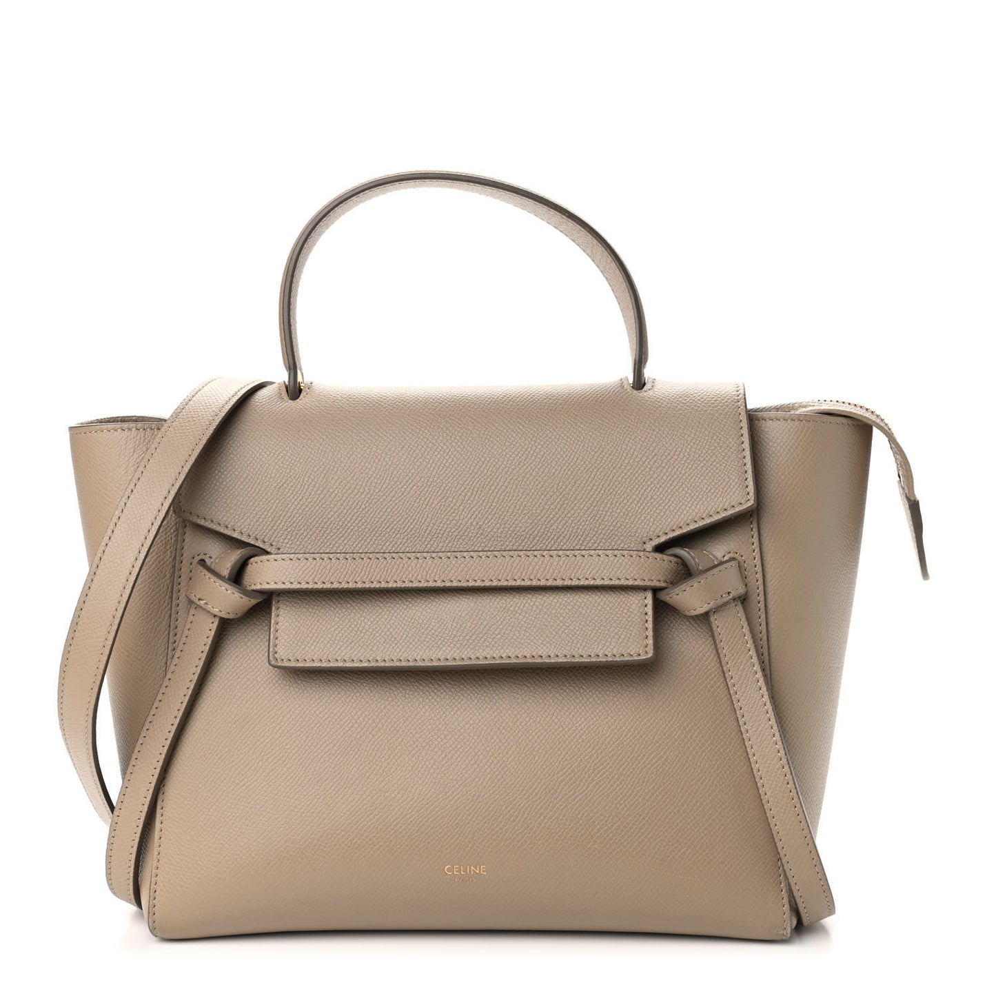 Grained Calfskin Micro Belt Bag Light Taupe