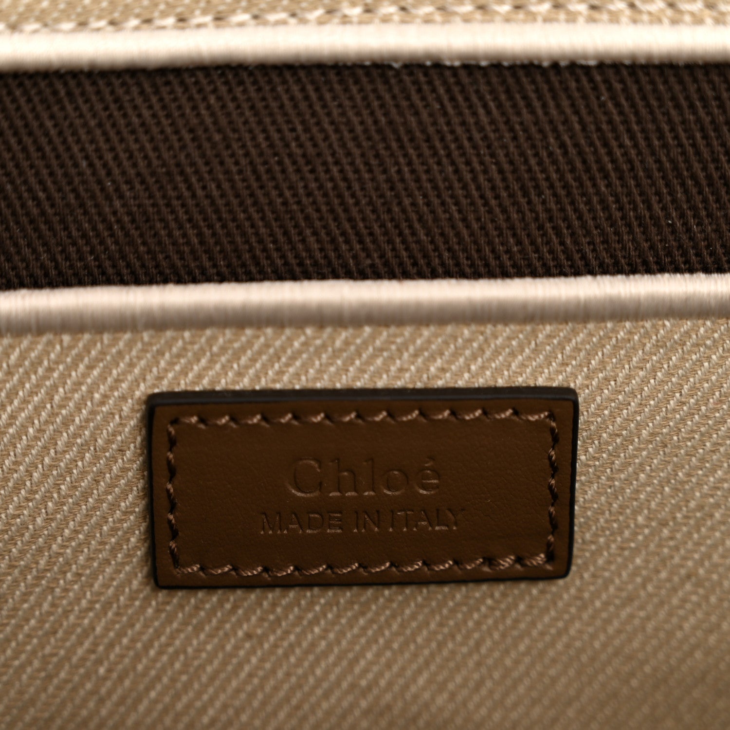 Chloe Canvas Calfskin Small Logo Carry Tote Vegetal Beige 6 of 10