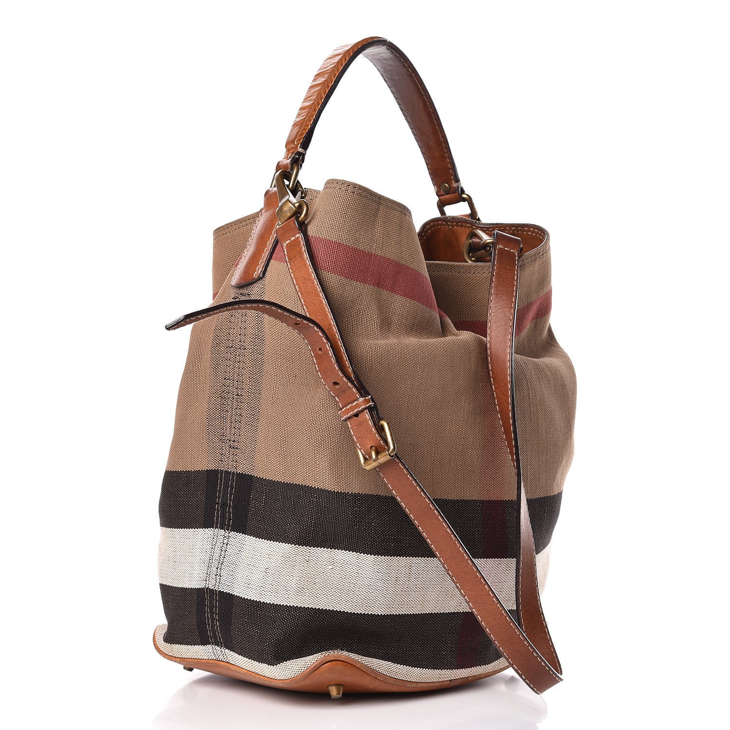 Canvas Mega Check Medium Ashby Hobo Saddle Brown