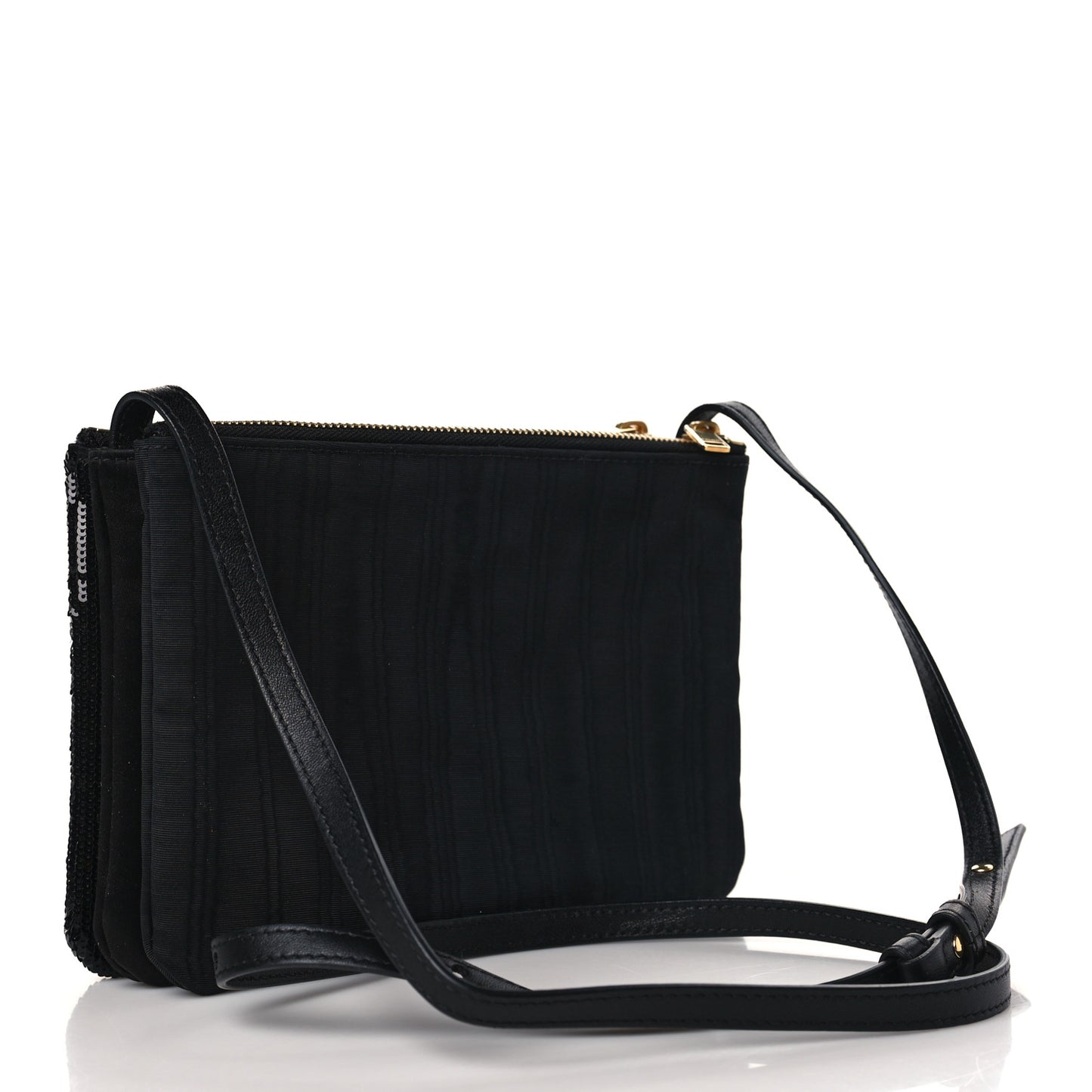 Sequin Small Trio Crossbody Bag Black